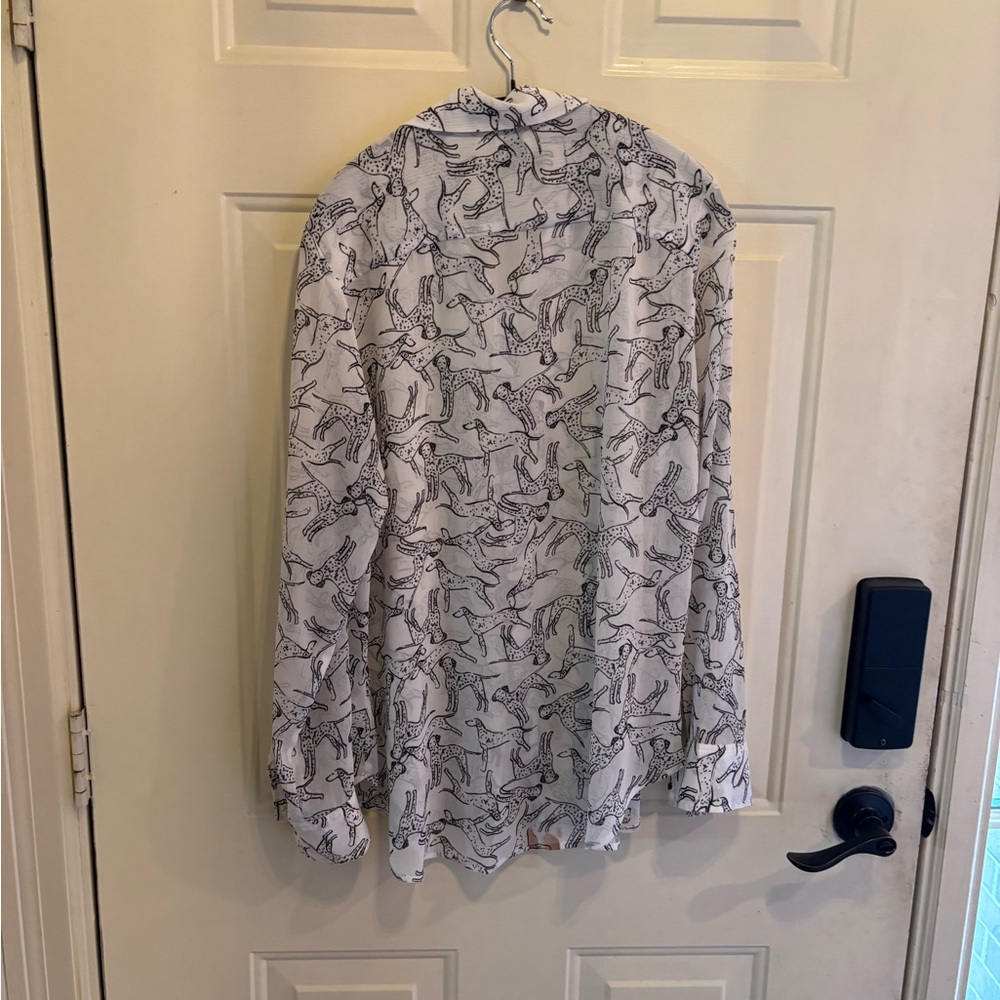 a new day White and Black Dalmation Print Button Down Shirt - Picture 5 of 5